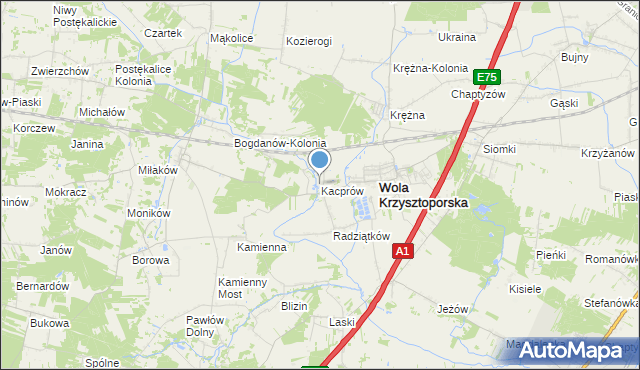 mapa Kacprów, Kacprów na mapie Targeo